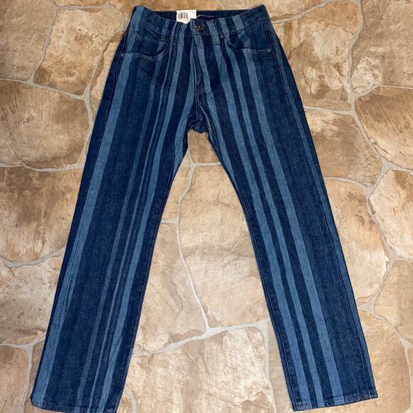 NWT Levi's Made & Crafted Blue Striped Denim Slim Crop Jeans, Size 24 - Picture 4 of 8